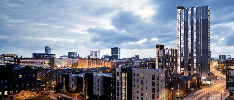 Manchester Property by night