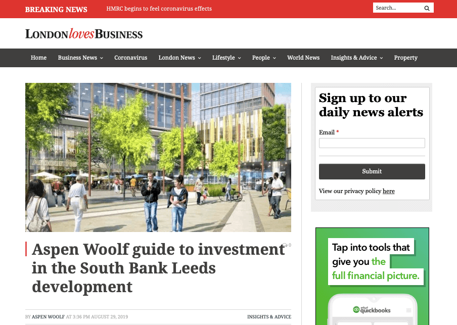 Aspen Woolf guide to investment in the South Bank Leeds development