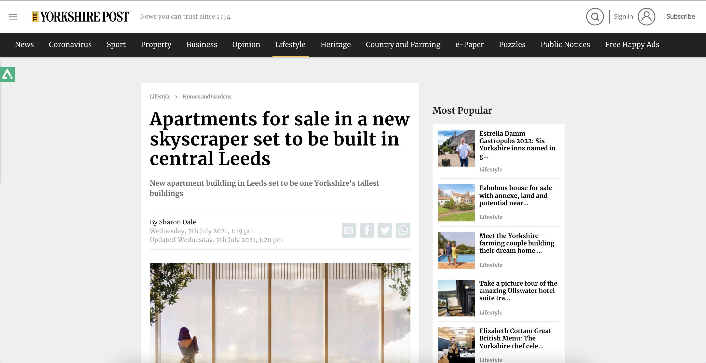 Apartments for sale in a new skyscraper set to be built in central Leeds