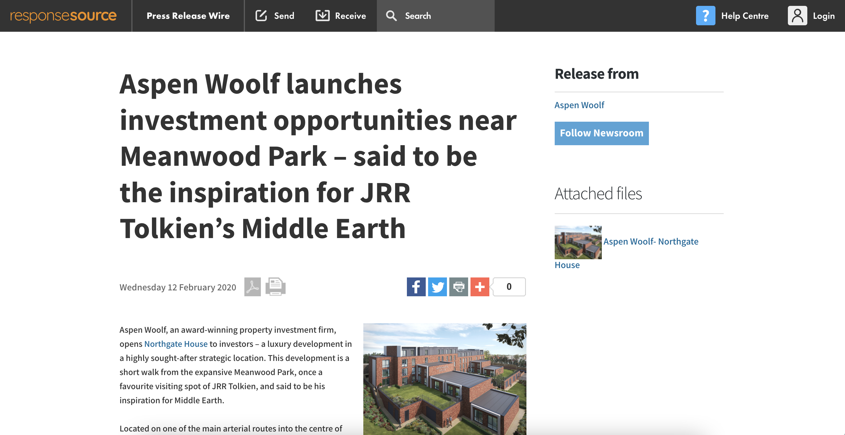 Aspen Woolf launches investment opportunities near Meanwood Park – said to be the inspiration for JRR Tolkien’s Middle Earth